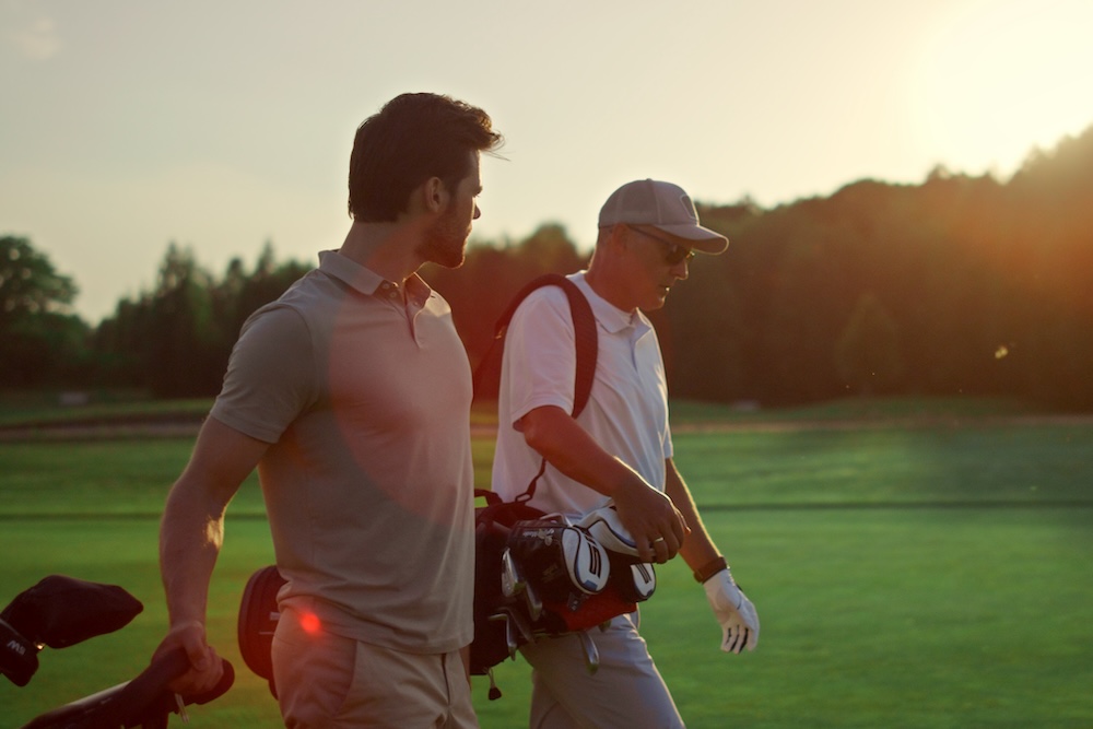 Men Walking on the Golf Course in Hilton Head Islland