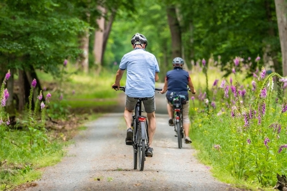 Couple biking in Hilton Head Island