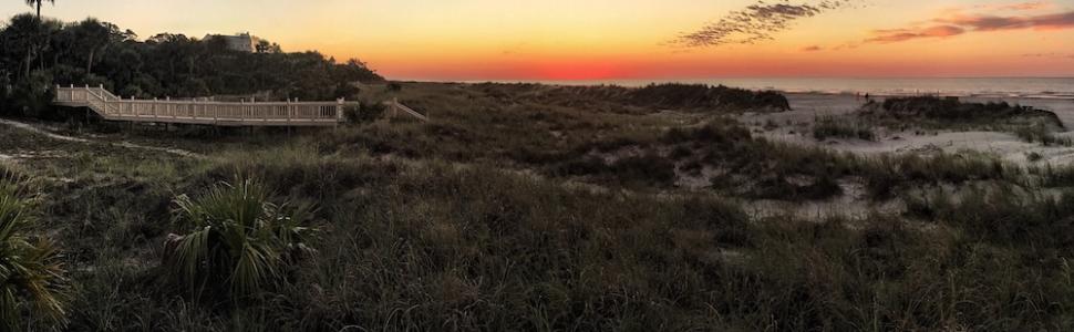Warm sunrise on Hilton Head in South Carolina.