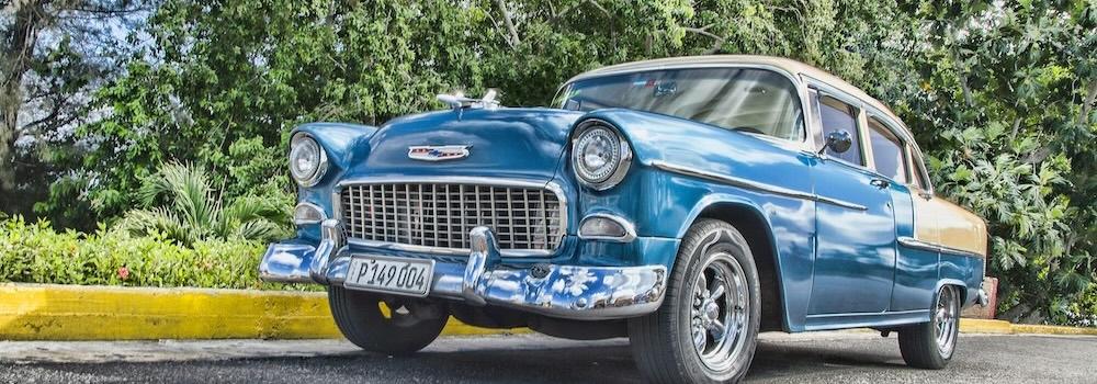 Classic car in blue