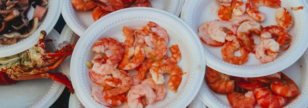 shrimp in bowls